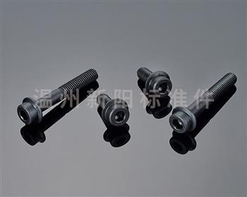 -Q184 -Q185 -GB16674 -外六角法蘭螺栓-10.9級- 黑色達克羅 凹腦半牙加長